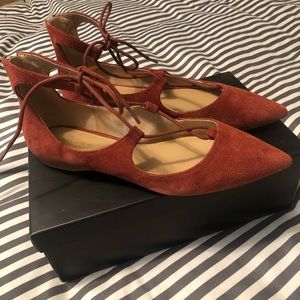 Saks Fifth Avenue Pointed Lace Flats